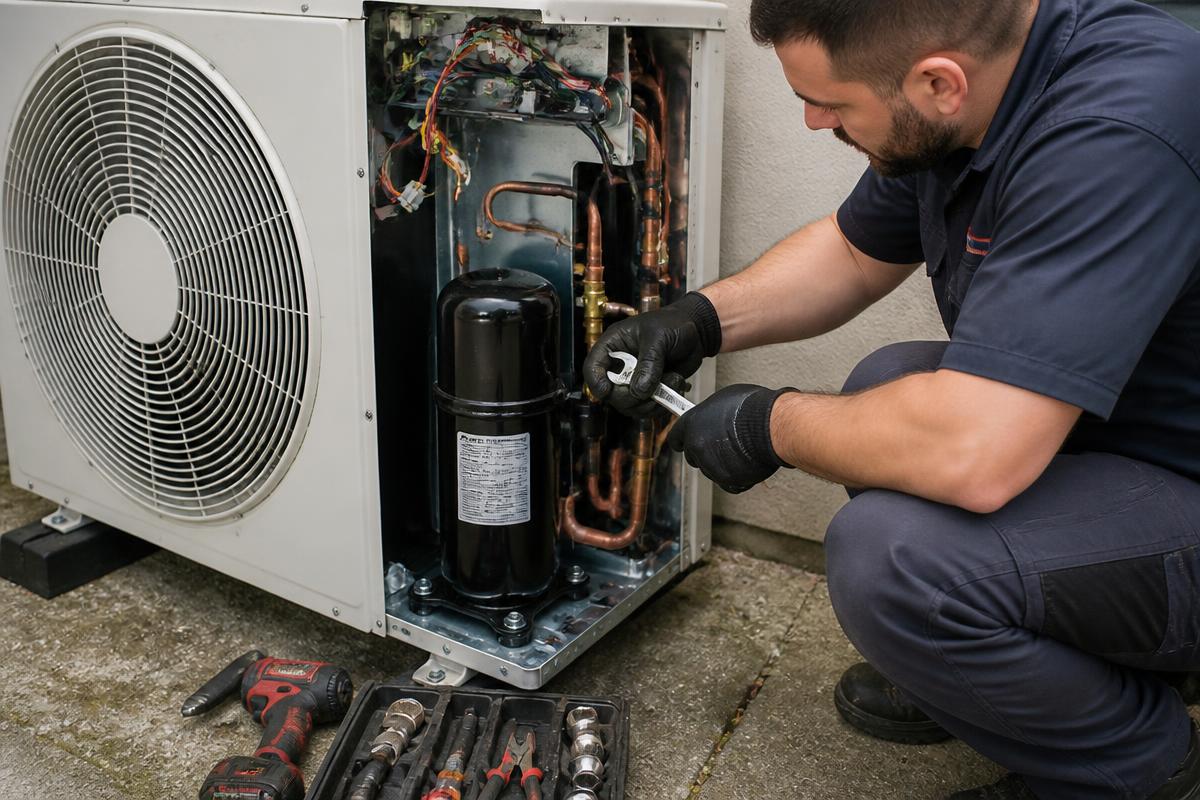 Compressor replacement, commercial rooftop unit