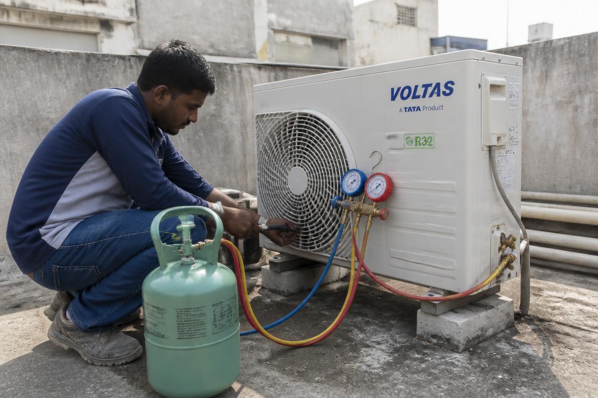 Nitrogen leak test before recharging, West Bay